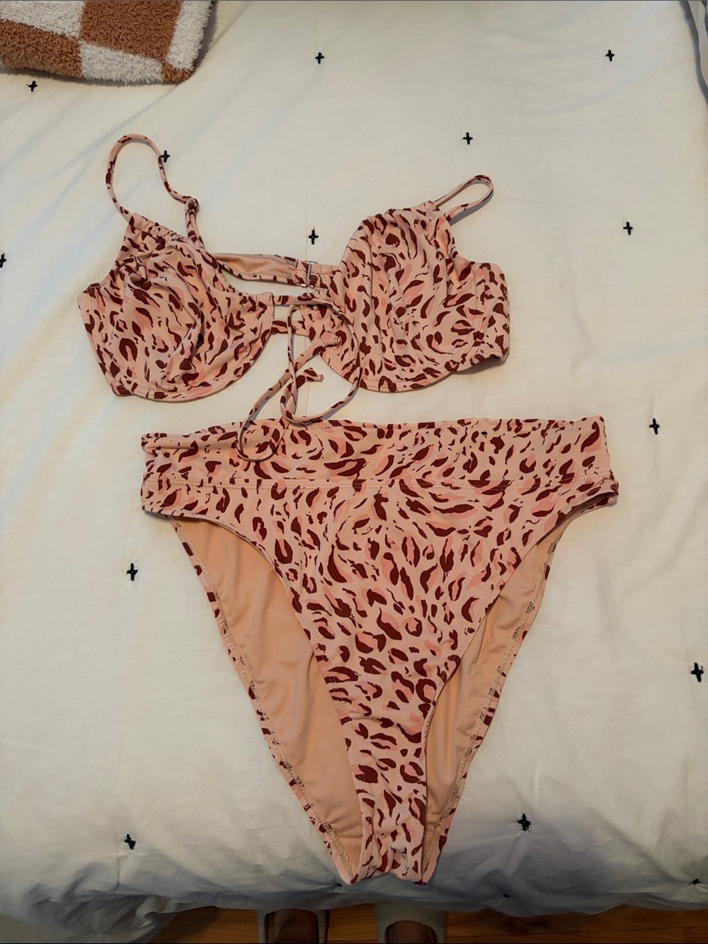 Cotton On Body Pink Leopard-Print Underwire Bikini Set